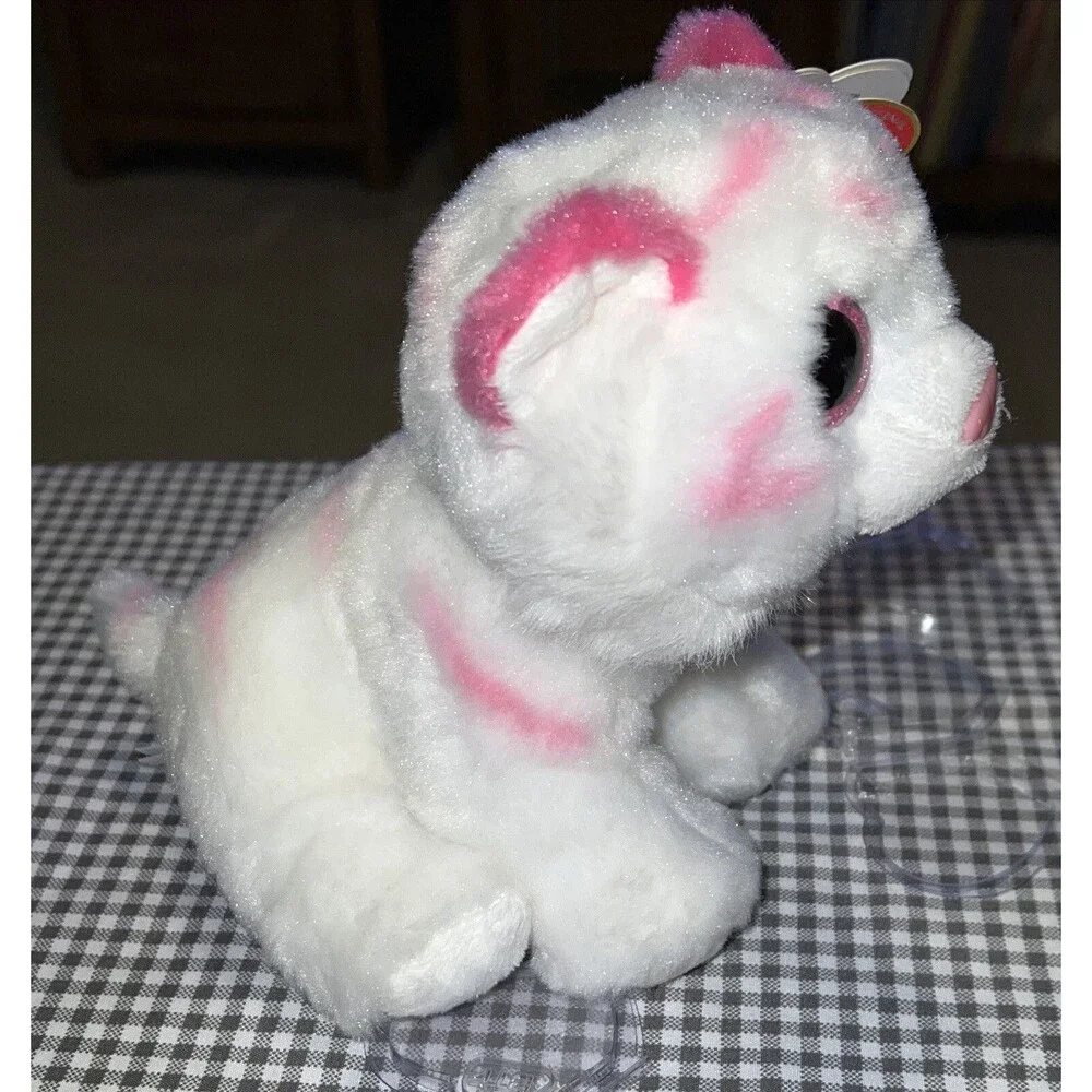 Ty Beanie Baby - TABOR the Pink & White Tiger (6 Inch) NEW MINT with MINT TAGS